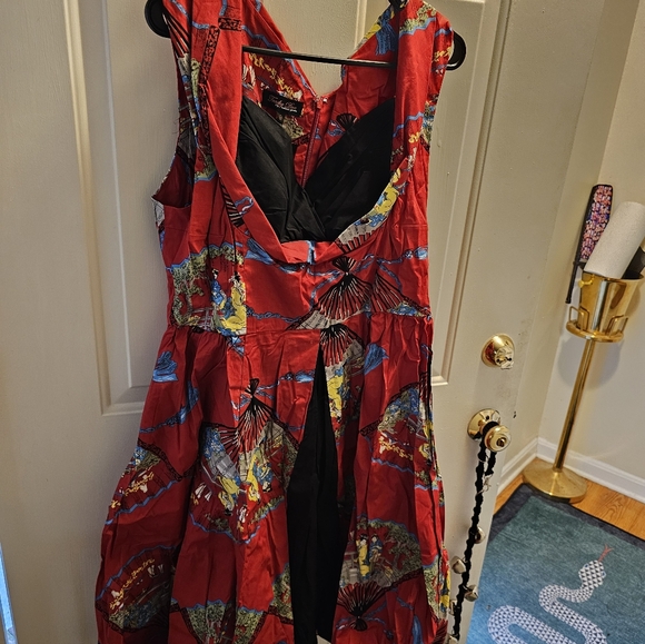 Trashy Diva Honey Baby Dress In Red Fans MULTIPLE SIZES Brand New! - Picture 4 of 11
